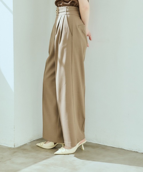 12Twelve Agenda(トゥエルブ アジェンダ)の「ベルト付ハイウエストパンツ(その他パンツ・レディース・ネイビー/ブラウン・M/S)」の5枚目の写真