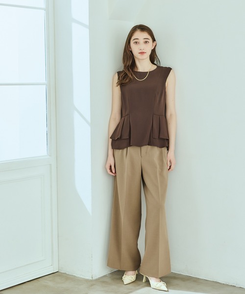 12Twelve Agenda(トゥエルブ アジェンダ)の「ベルト付ハイウエストパンツ(その他パンツ・レディース・ネイビー/ブラウン・M/S)」の13枚目の写真