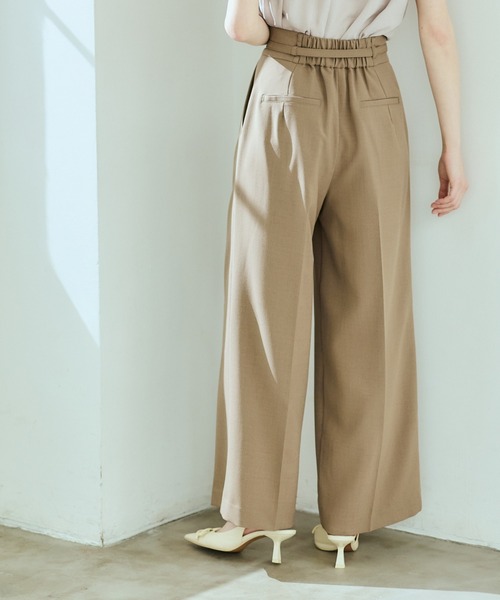 12Twelve Agenda(トゥエルブ アジェンダ)の「ベルト付ハイウエストパンツ(その他パンツ・レディース・ネイビー/ブラウン・M/S)」の6枚目の写真
