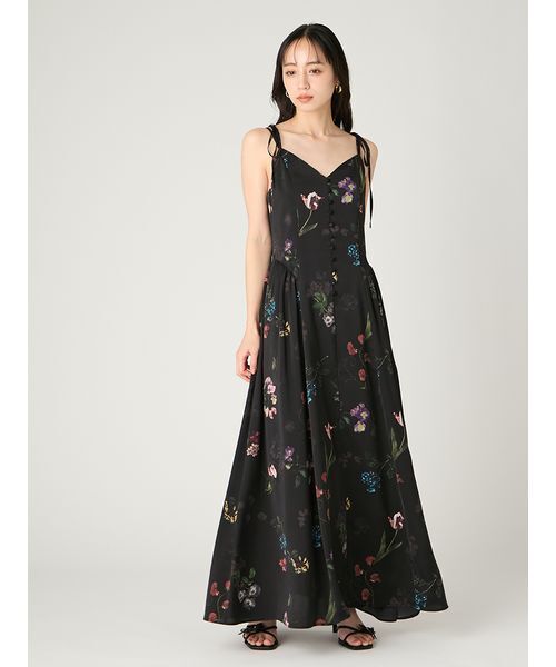 FRAY I.D(フレイアイディー)の「【00サイズあり】ボタニカルプリントキャミソールワンピース/ウォッシャブル(ワンピース・レディース・ブラック/ライトブルー/ホワイト・0/1/00)」の3枚目の写真