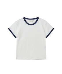 ウィメンズデイリーコンフォートリンガーTシャツ_ネイビー