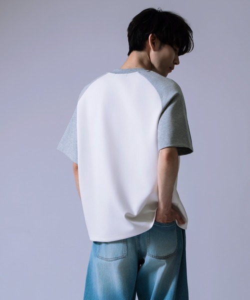 Crownor(クラウノアー)の「ラグランスリーブ バイカラー 半袖Tシャツ(Tシャツ/カットソー・メンズ・ブラウン/ブラック/グレー・LARGE/MEDIUM)」の10枚目の写真