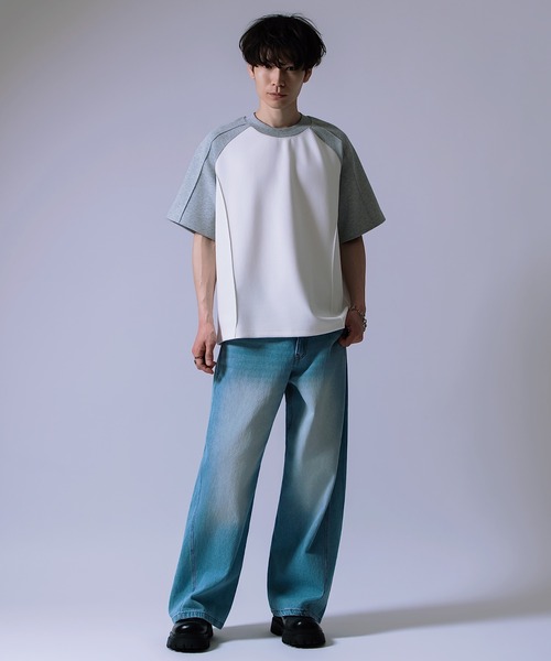 Crownor(クラウノアー)の「ラグランスリーブ バイカラー 半袖Tシャツ(Tシャツ/カットソー・メンズ・ブラウン/ブラック/グレー・LARGE/MEDIUM)」の11枚目の写真