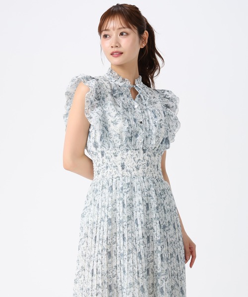 MISCH MASCH(ミッシュマッシュ)の「2026春夏新作 ピコフリルプリーツワンピース(ワンピース・レディース・パープル/イエロー/グリーン/ホワイト×ブラック・S/M)」の5枚目の写真