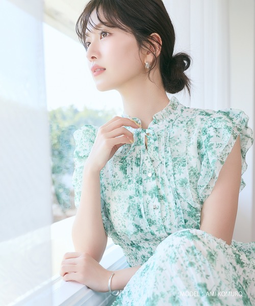 MISCH MASCH(ミッシュマッシュ)の「2026春夏新作 ピコフリルプリーツワンピース(ワンピース・レディース・パープル/イエロー/グリーン/ホワイト×ブラック・S/M)」の13枚目の写真