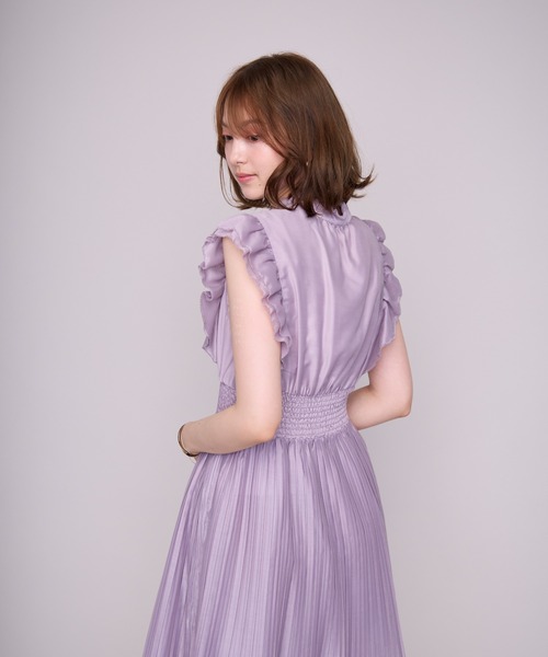 MISCH MASCH(ミッシュマッシュ)の「2026春夏新作 ピコフリルプリーツワンピース(ワンピース・レディース・パープル/イエロー/グリーン/ホワイト×ブラック・S/M)」の22枚目の写真