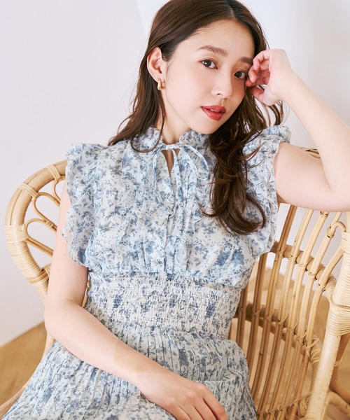 MISCH MASCH（ミッシュマッシュ）の「2026春夏新作 ピコフリルプリーツワンピース（ワンピース・レディース・パープル/イエロー/グリーン/ホワイト×ブラック・S/M）」の19枚目の写真
