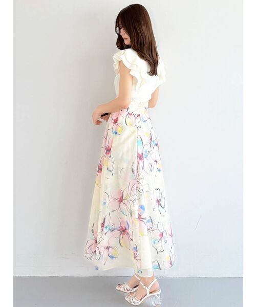 MERCURYDUO(マーキュリーデュオ)の「フラワータックフレアスカート(スカート・レディース・アイボリー/チャコールグレー・SMALL/MEDIUM)」の14枚目の写真