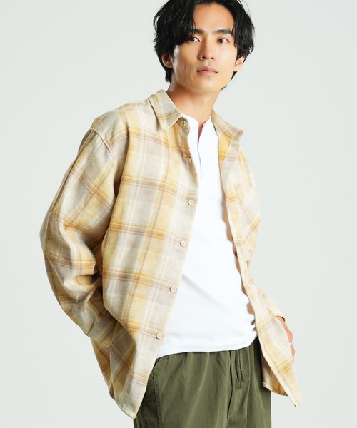 En serio TOKYO(エンソリオトーキョー)の「ピグメントチェックシャツ(シャツ/ブラウス・メンズ・ブルー/ベージュ・MEDIUM/LARGE/X-LARGE)」の4枚目の写真