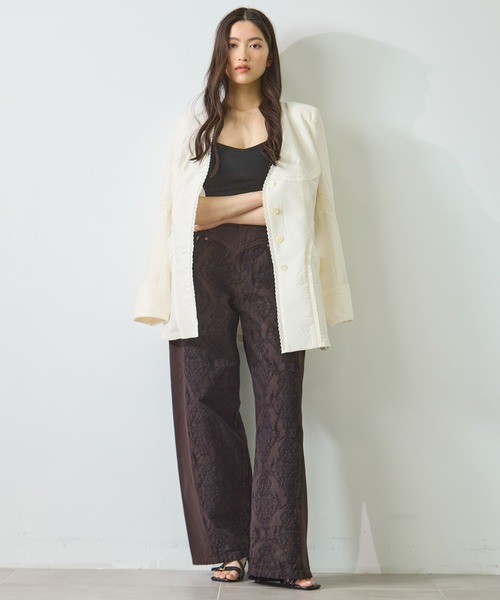 FETICO/フェティコ】《STUDIOUS別注》 DAMASK-PRINT DENIM CURVE-FIT