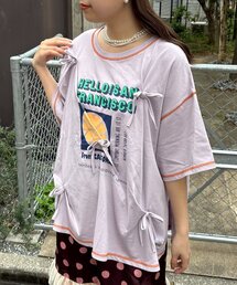 HELLO.SANFRANCISCO | 【HELLO.SANFRANCISCO/ハローサンフランシスコ】タックリボンプリント半袖TEE(Tシャツ/カットソー)