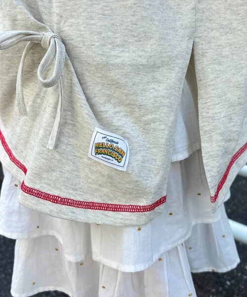 HELLO.SANFRANCISCO（ハローサンフランシスコ）の「【HELLO.SANFRANCISCO/ハローサンフランシスコ】タックリボンプリント半袖TEE（Tシャツ/カットソー・レディース・グレー/アイボリー/パープル・ONE SIZE）」の9枚目の写真