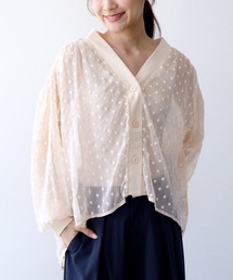 Jines | 楊柳フラワー刺繍シャツカーデ(カーディガン/ボレロ)