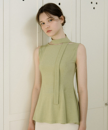 REORG（リオルグ）の「WA SCARF BOAT NECK SLEEVELESS LIGHT GREEN（Tシャツ/カットソー）」