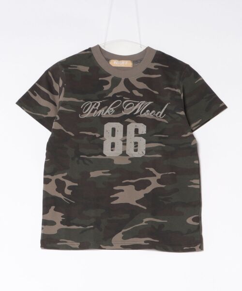 a.p.o.v.(エーピーオービー)の「a.p.o.v. クロップド丈ナンバリングレイヤーY2Kプリントカモフラ柄Tシャツ(レディース)(Tシャツ/カットソー・レディース・チャコール/ベージュ/カーキ・ONESIZE)」の6枚目の写真