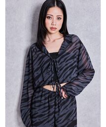 GG ZEBRA SHEERリボンショートブラウス