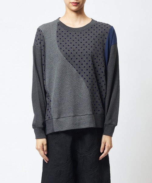 gomme（ゴム）の「ドットウェーブＴ（Tシャツ/カットソー・レディース・ピンク/ネイビー/ブラック・MEDIUM）」の4枚目の写真