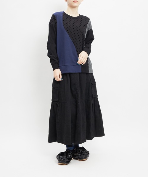 gomme（ゴム）の「ドットウェーブＴ（Tシャツ/カットソー・レディース・ピンク/ネイビー/ブラック・MEDIUM）」の13枚目の写真