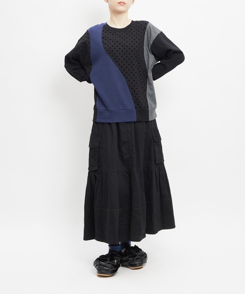 gomme（ゴム）の「ドットウェーブＴ（Tシャツ/カットソー・レディース・ピンク/ネイビー/ブラック・MEDIUM）」の10枚目の写真