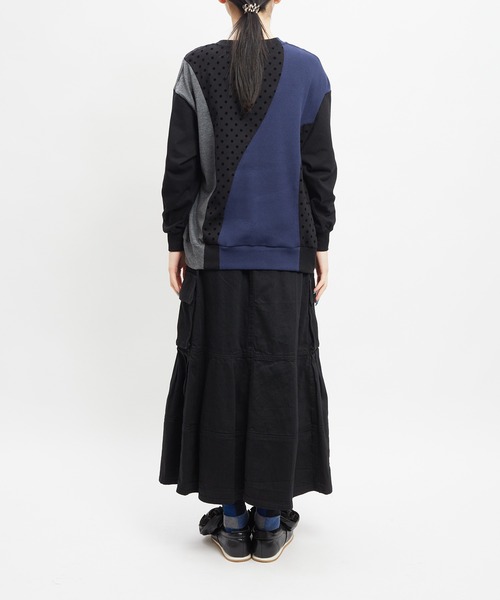 gomme（ゴム）の「ドットウェーブＴ（Tシャツ/カットソー・レディース・ピンク/ネイビー/ブラック・MEDIUM）」の11枚目の写真