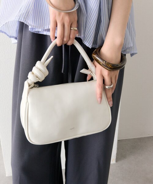 mystic（ミスティック）の「結び目ハンドルBAG（トートバッグ・レディース・アイボリー/イエロー・ONE SIZE）」の5枚目の写真