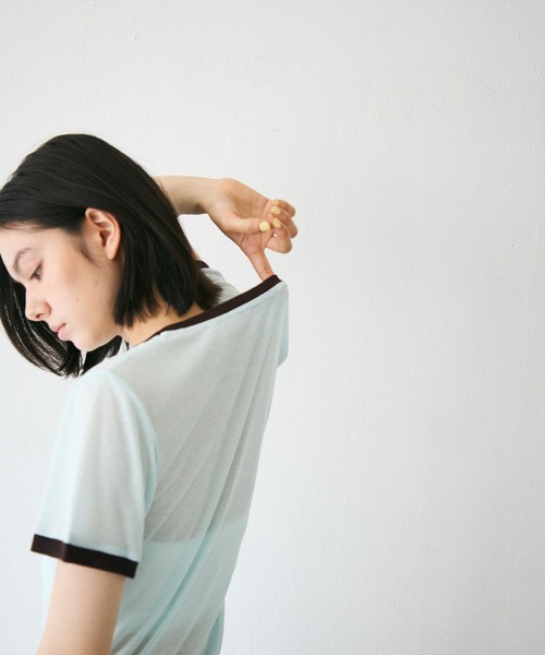 Trish(トリッシュ)の「シアーリンガーTシャツ(Tシャツ/カットソー・レディース・ブラウン/ミント/イエロー・MEDIUM)」の3枚目の写真