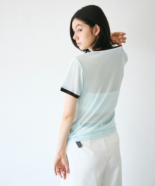 Trish(トリッシュ)の「シアーリンガーTシャツ(Tシャツ/カットソー・レディース・ブラウン/ミント/イエロー・MEDIUM)」の17枚目の写真