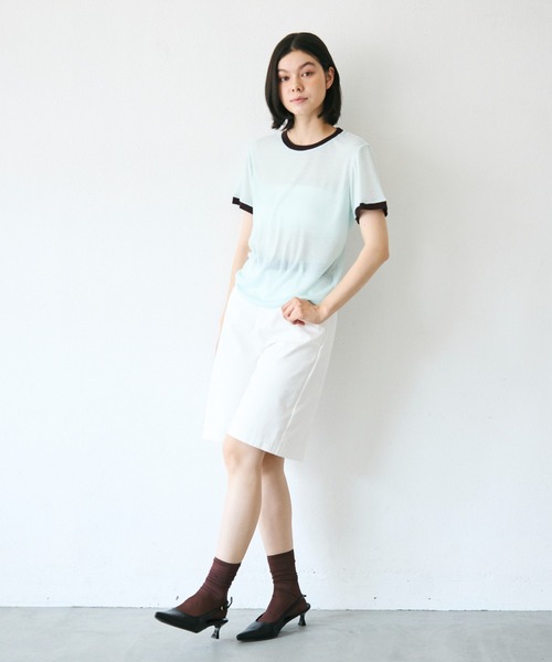 Trish(トリッシュ)の「シアーリンガーTシャツ(Tシャツ/カットソー・レディース・ブラウン/ミント/イエロー・MEDIUM)」の13枚目の写真