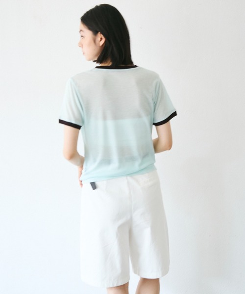 Trish(トリッシュ)の「シアーリンガーTシャツ(Tシャツ/カットソー・レディース・ブラウン/ミント/イエロー・MEDIUM)」の16枚目の写真
