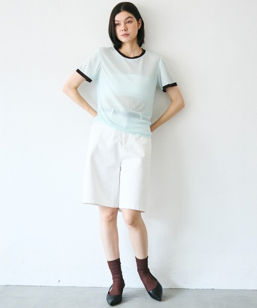 Trish(トリッシュ)の「シアーリンガーTシャツ(Tシャツ/カットソー・レディース・ブラウン/ミント/イエロー・MEDIUM)」の14枚目の写真
