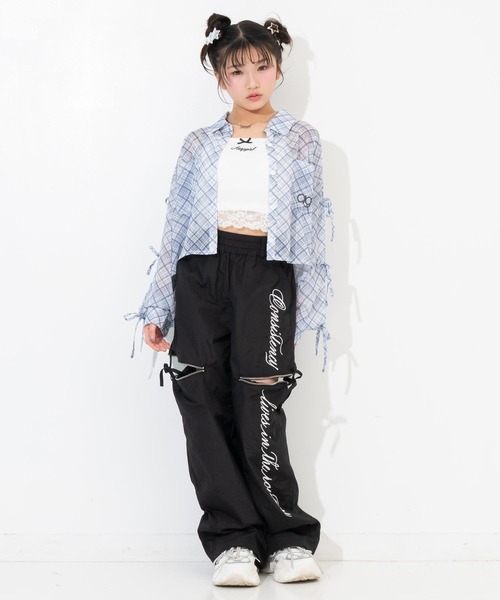 ANAP GiRL(アナップガール)の「サイドリボン ジップ シャカ 2WAYパンツ(その他パンツ・キッズ・レッド/サックスブルー/ブラック・M/XS/S)」の16枚目の写真