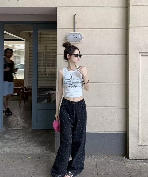 Ritzy(リッツィー)の「小花柄イージーワイドパンツ(その他パンツ・レディース・ブラック・M)」の3枚目の写真