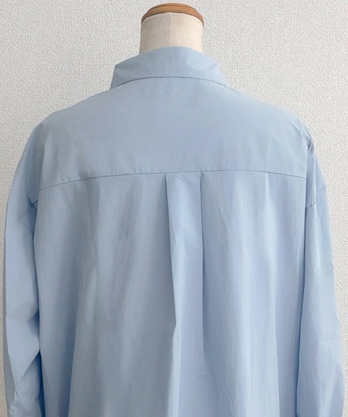 DAY CLOSET（デイ クローゼット）の「【UPF50+/ひんやり冷たい接触冷感】長袖レギュラーカラーオーバーサイズアシメヘム開襟シャツ レディース（シャツ/ブラウス・レディース・イエロー/ホワイト/ブルー/ピンク・FREE）」の12枚目の写真
