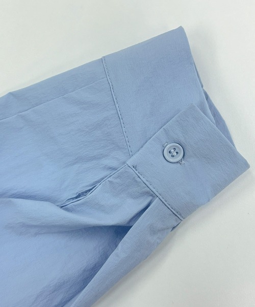 DAY CLOSET（デイ クローゼット）の「【UPF50+/ひんやり冷たい接触冷感】長袖レギュラーカラーオーバーサイズアシメヘム開襟シャツ レディース（シャツ/ブラウス・レディース・イエロー/ホワイト/ブルー/ピンク・FREE）」の13枚目の写真
