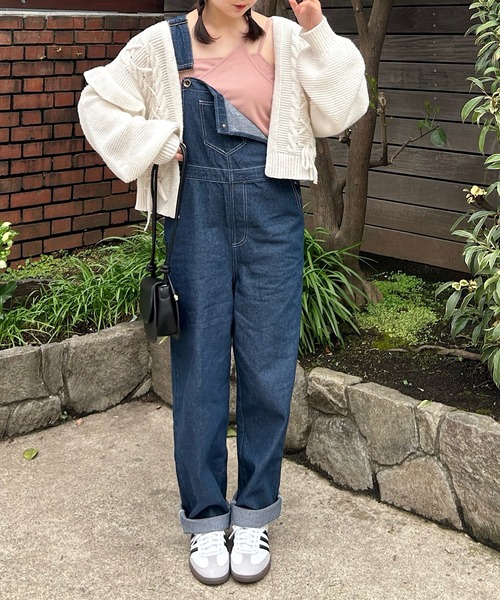 Cham.(チャム)の「オーバーサイズデニムオーバーオール(サロペット/オーバーオール・レディース・インディゴブルー・FREE)」の1枚目の写真