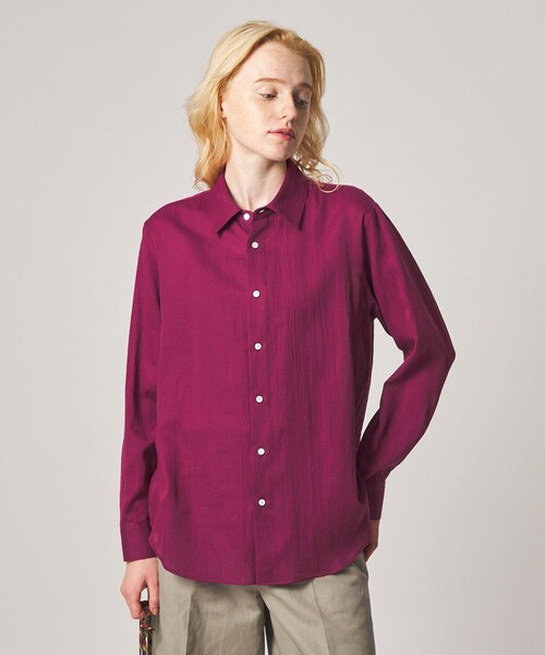 Steven Alan(スティーブンアラン)の「<Steven Alan>ドビー サテン シャツ(シャツ/ブラウス・レディース・ブラック/ピンク/ナチュラル・S/M)」の3枚目の写真