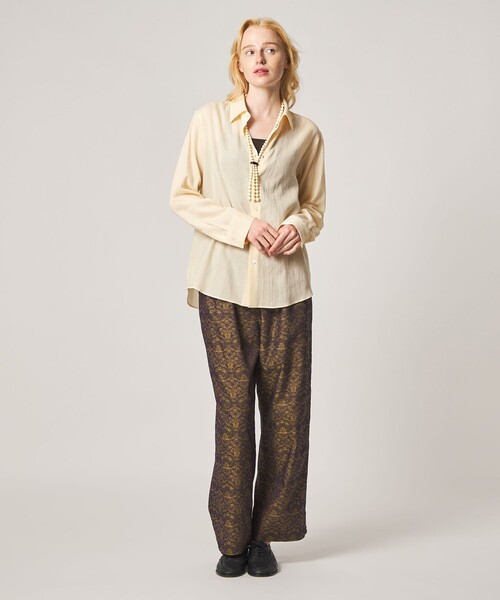 Steven Alan(スティーブンアラン)の「<Steven Alan>ドビー サテン シャツ(シャツ/ブラウス・レディース・ブラック/ピンク/ナチュラル・S/M)」の4枚目の写真