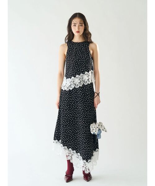 LAGUNAMOON（ラグナムーン）の「ストライプドットレースアメスリアシメブラウス　【セットアップ対応】【夏服】（シャツ/ブラウス・レディース・ブルー/ブラック・FREE）」の10枚目の写真