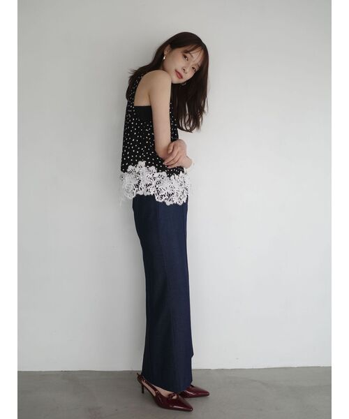 LAGUNAMOON（ラグナムーン）の「ストライプドットレースアメスリアシメブラウス　【セットアップ対応】【夏服】（シャツ/ブラウス・レディース・ブルー/ブラック・FREE）」の22枚目の写真