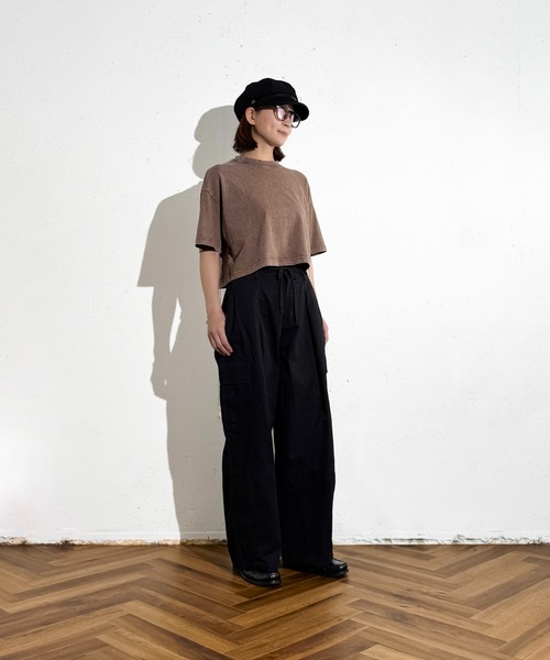 MAISON SELECT(メゾンセレクト)の「6C76 クロップド丈ウォッシュドカットソー(Tシャツ/カットソー・レディース・グレー/ブラック/ブラウン/ベージュ・FREE)」の15枚目の写真