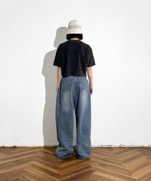 MAISON SELECT(メゾンセレクト)の「6C76 クロップド丈ウォッシュドカットソー(Tシャツ/カットソー・レディース・グレー/ブラック/ブラウン/ベージュ・FREE)」の8枚目の写真