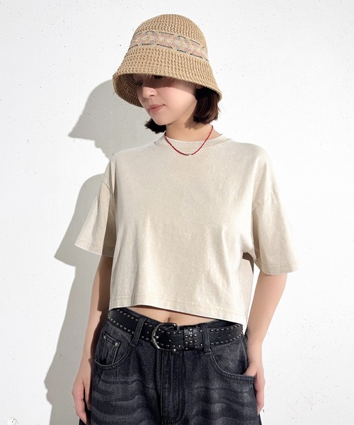 MAISON SELECT(メゾンセレクト)の「6C76 クロップド丈ウォッシュドカットソー(Tシャツ/カットソー・レディース・グレー/ブラック/ブラウン/ベージュ・FREE)」の19枚目の写真