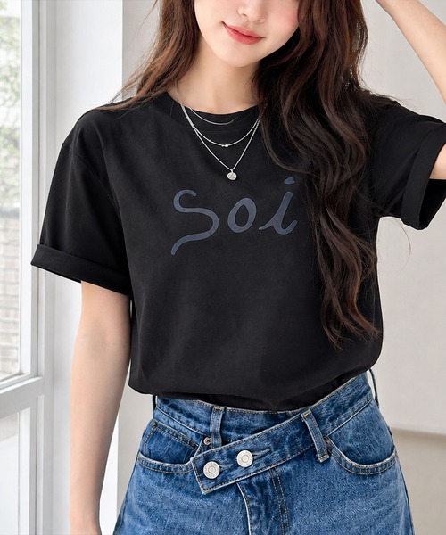 Soi(clothing)(ソイ クロージング)の「【Soi】アーチロゴきれい見えシルケットライクTシャツ(Tシャツ/カットソー・レディース・ホワイト/ブラック/ライトグレー・LARGE/SMALL/MEDIUM)」の15枚目の写真