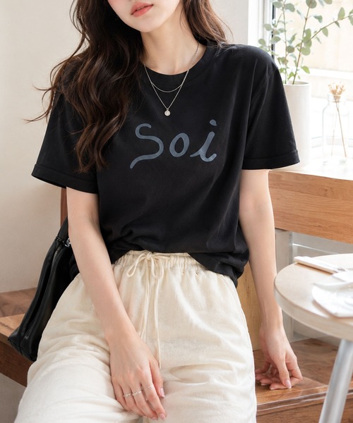 Soi(clothing)(ソイ クロージング)の「【Soi】アーチロゴきれい見えシルケットライクTシャツ(Tシャツ/カットソー・レディース・ホワイト/ブラック/ライトグレー・LARGE/SMALL/MEDIUM)」の16枚目の写真