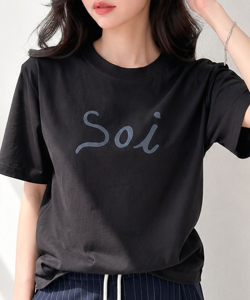 Soi(clothing)(ソイ クロージング)の「【Soi】アーチロゴきれい見えシルケットライクTシャツ(Tシャツ/カットソー・レディース・ホワイト/ブラック/ライトグレー・LARGE/SMALL/MEDIUM)」の19枚目の写真