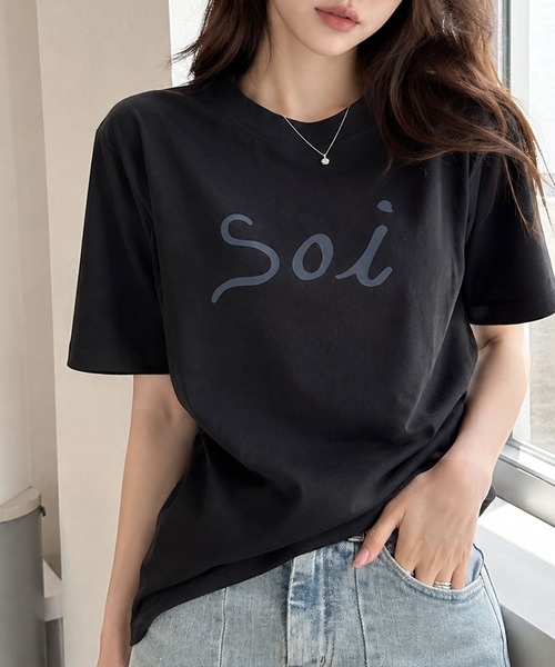 Soi(clothing)(ソイ クロージング)の「【Soi】アーチロゴきれい見えシルケットライクTシャツ(Tシャツ/カットソー・レディース・ホワイト/ブラック/ライトグレー・LARGE/SMALL/MEDIUM)」の21枚目の写真