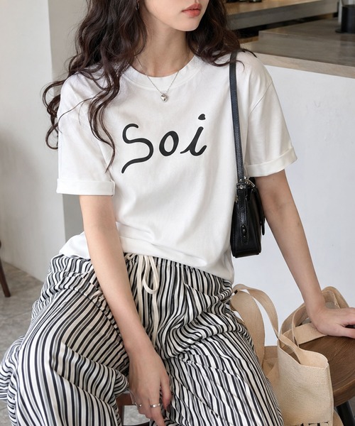 Soi(clothing)(ソイ クロージング)の「【Soi】アーチロゴきれい見えシルケットライクTシャツ(Tシャツ/カットソー・レディース・ホワイト/ブラック/ライトグレー・LARGE/SMALL/MEDIUM)」の7枚目の写真