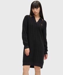 Textured Knitted Shirt Dress/テクスチャードニットポロシャツワンピース
