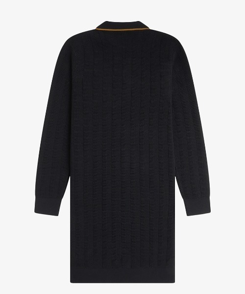 FRED PERRY(フレッドペリー)の「Textured Knitted Shirt Dress/テクスチャードニットポロシャツワンピース(ワンピース・レディース・ブラック・10)」の6枚目の写真