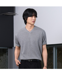 26 SS ウォッシャブルリネンVネッククロップニット(6カラー)